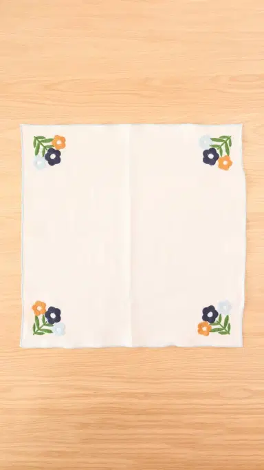 Misette Floral Embroidered Linen Napkins Set of 4 | Thumbnail 5
