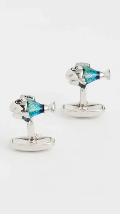 Paul Smith Men Fish Cufflinks Navy One Size | Thumbnail 2