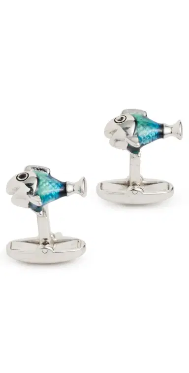 Paul Smith Men Fish Cufflinks Navy One Size | Thumbnail 1