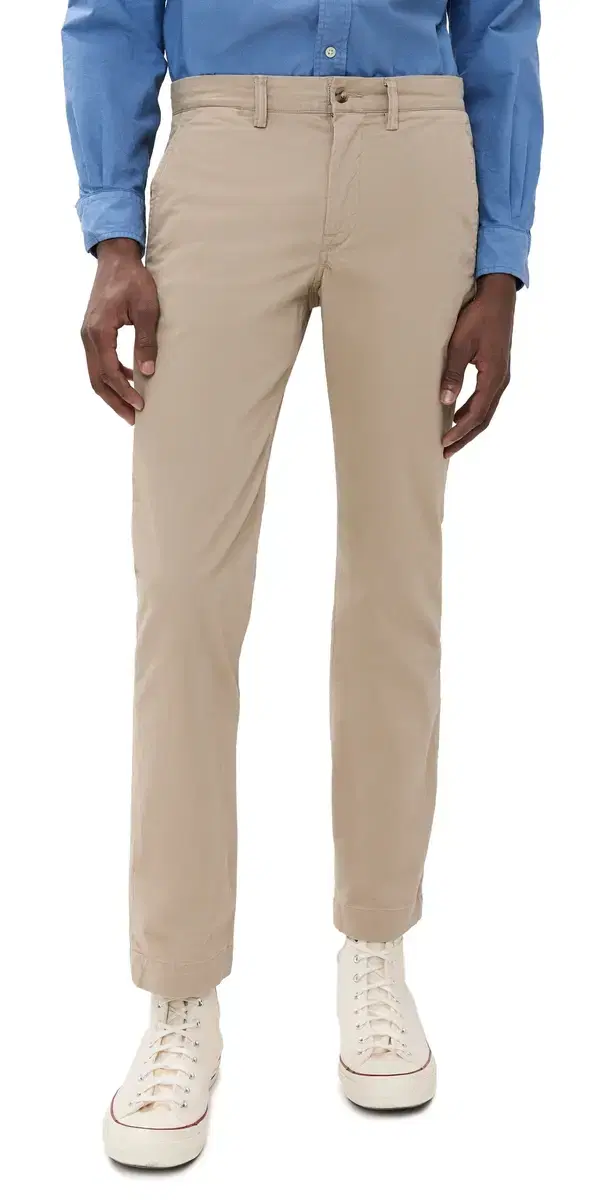 Straight Fit Washed Stretch Chino Pants  Khaki Tan