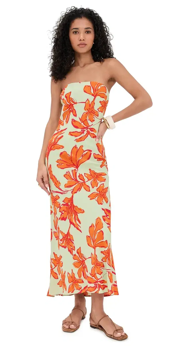 Estelle Strapless axi Dress int Floral