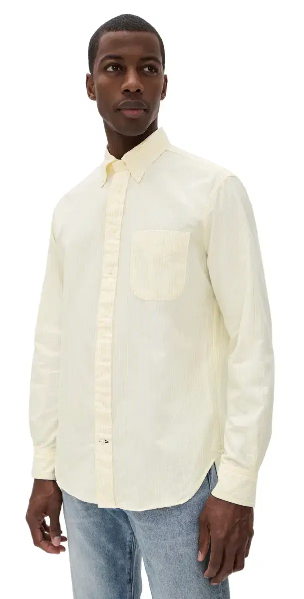 Gitman Vintage Striped Spring Oxford Shirt Yellow Stripe