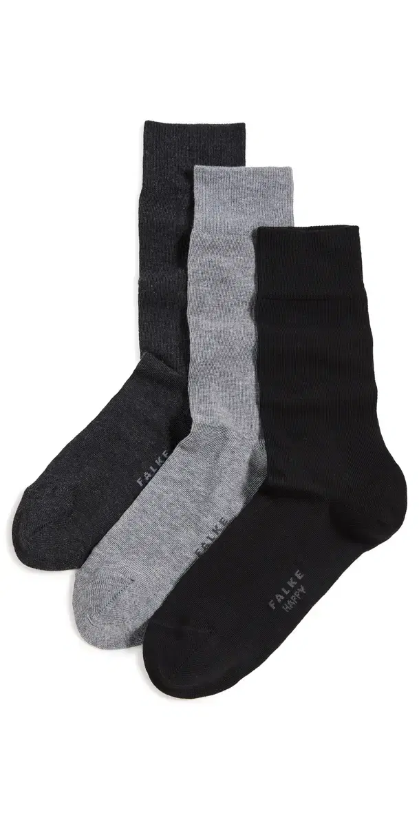 Falke Happy Crew Socks 3 Pack Assorted