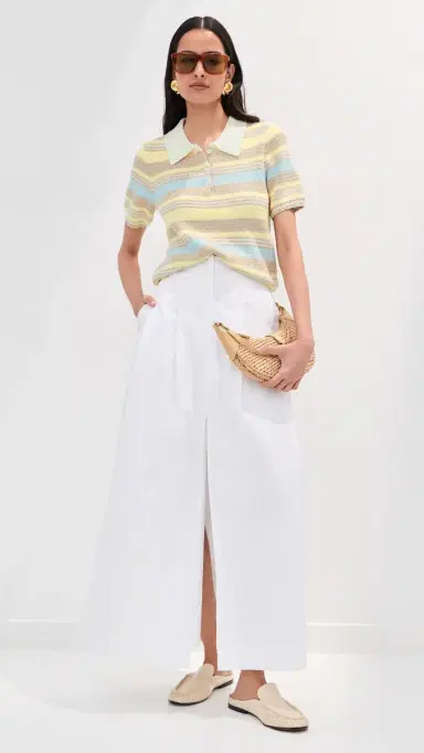 LE BOP Striped Boucle Polo Sand Multi | Thumbnail 6 LE BOP Striped Boucle Polo Sand Multi | Thumbnail 6