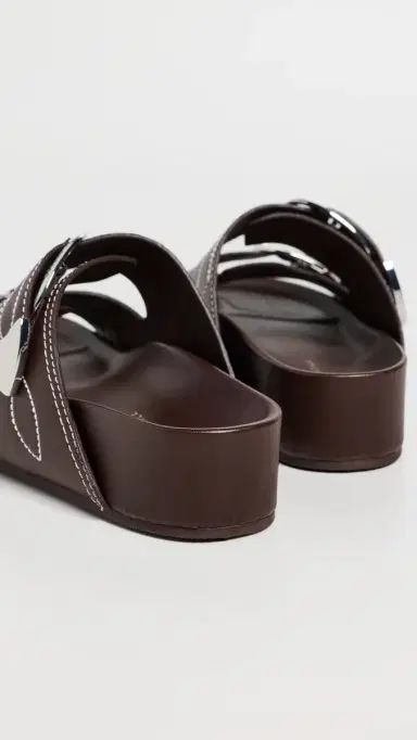 Loeffler Randall Nico Two Strap Sandals Espresso/Cream 8 | Thumbnail 4