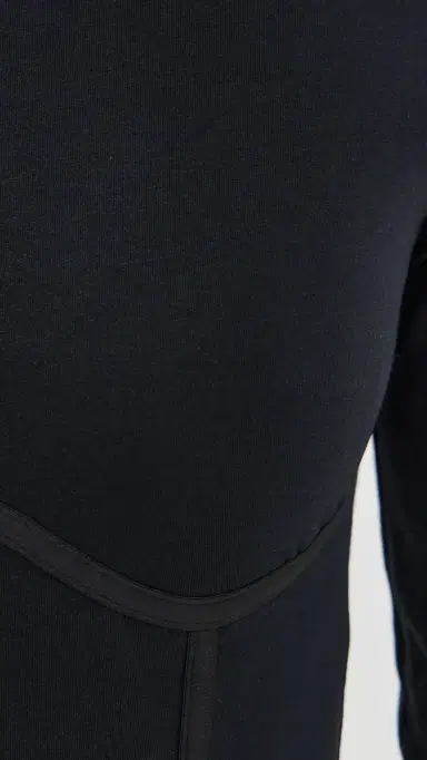 Fleur du Mal Long Sleeve T-Shirt Thong Bodysuit Black | Thumbnail 6