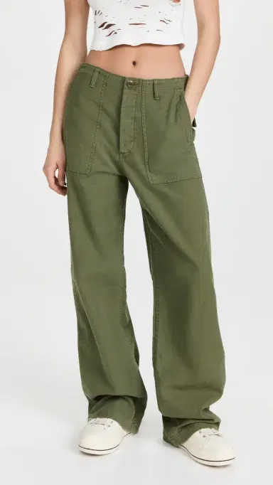 R13 Wide Leg Utility Pants Olive | Thumbnail 2