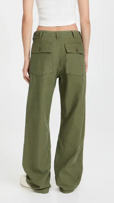R13 Wide Leg Utility Pants Olive | Thumbnail 3
