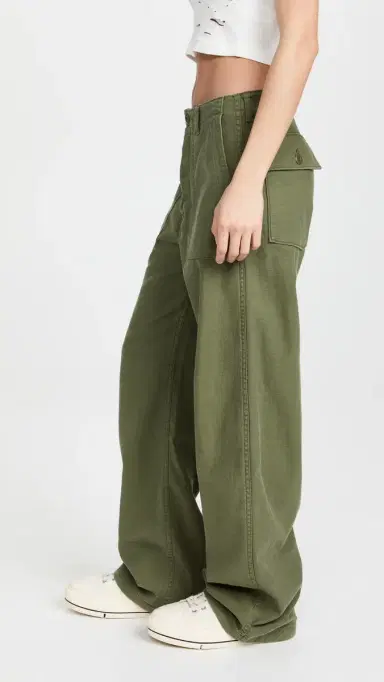 R13 Wide Leg Utility Pants Olive | Thumbnail 4