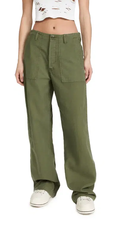 R13 Wide Leg Utility Pants Olive | Thumbnail 1