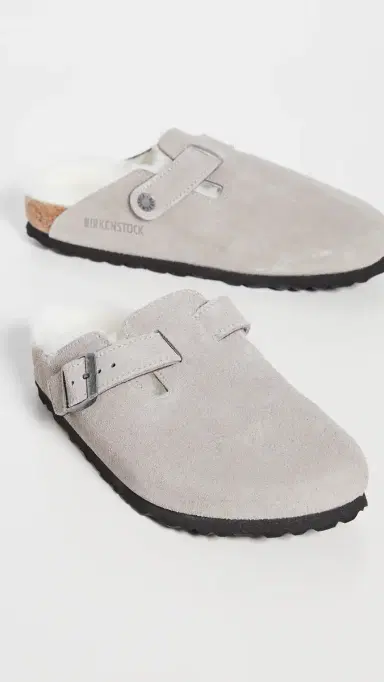 Birkenstock Boston Shearling Clogs Stone Coin 38 | Thumbnail 5