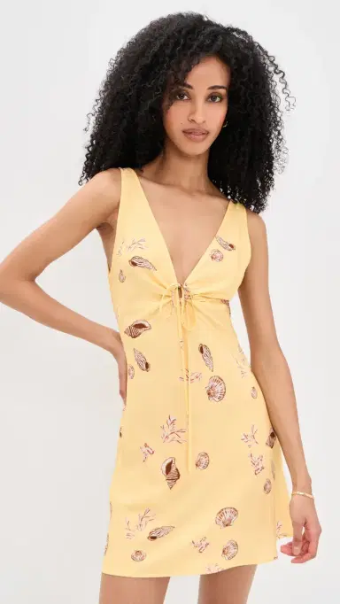 MINKPINK Marisol Keyhole Mini Dress Butter Seashells | Thumbnail 2