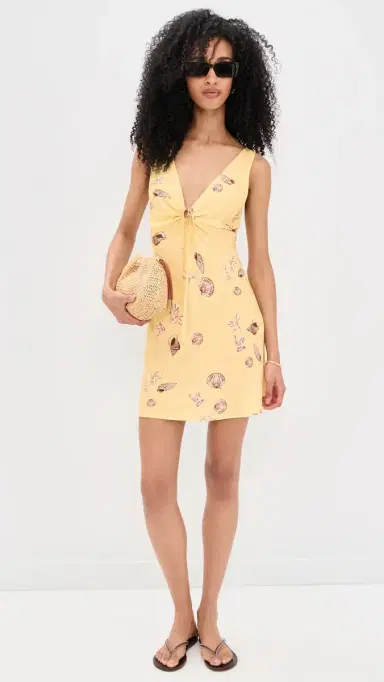 MINKPINK Marisol Keyhole Mini Dress Butter Seashells | Thumbnail 5