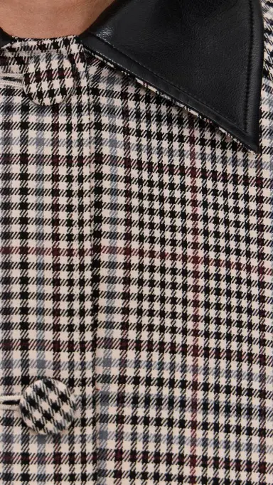 LE BOP Winnie Button Jacket Tan Plaid S | Thumbnail 6