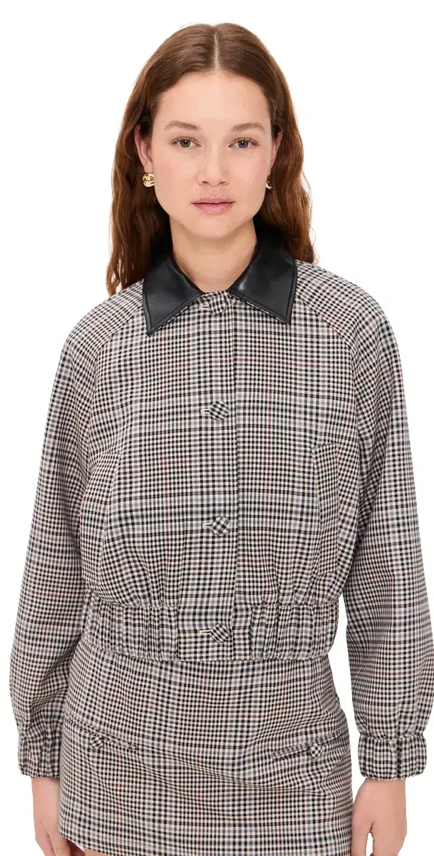 LE BOP Winnie Button Jacket Tan Plaid