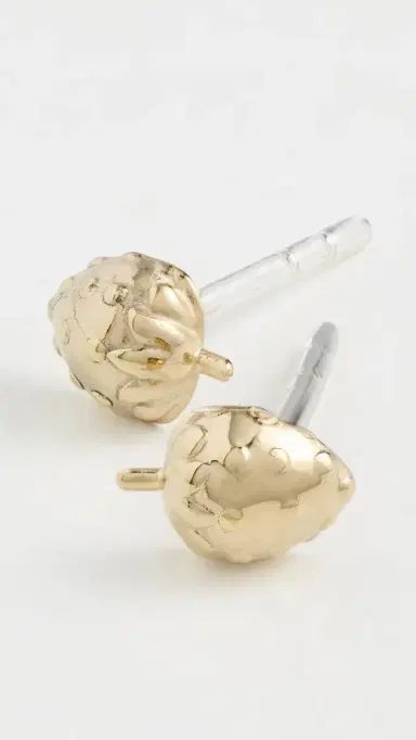 Madewell Demi-Fine Strawberry Stud Earrings 14K | Thumbnail 4