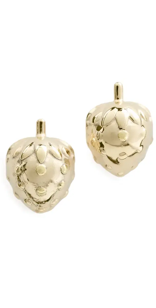 Madewell Demi-Fine Strawberry Stud Earrings 14K Gold One Size
