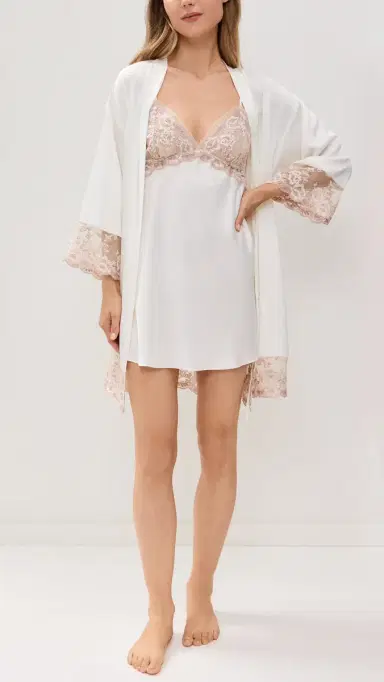 Flora Nikrooz Rosa Charmuse Chemise Ivory S | Thumbnail 5