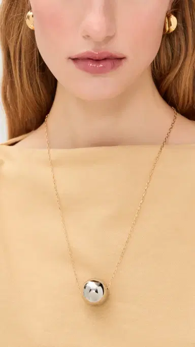 Isabel Marant Long Bead Necklace Dore/Silver One Size | Thumbnail 3
