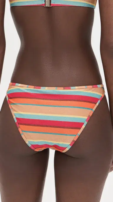 Ramy Brook Striped Isla Bikini Bottoms Flame Glitter Stripe L | Thumbnail 3 Ramy Brook Striped Isla Bikini Bottoms Flame Glitter Stripe L | Thumbnail 3