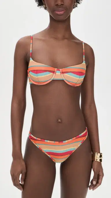 Ramy Brook Striped Isla Bikini Bottoms Flame Glitter Stripe L | Thumbnail 4 Ramy Brook Striped Isla Bikini Bottoms Flame Glitter Stripe L | Thumbnail 4