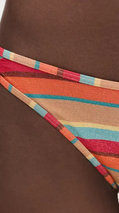 Ramy Brook Striped Isla Bikini Bottoms Flame Glitter Stripe L | Thumbnail 6 Ramy Brook Striped Isla Bikini Bottoms Flame Glitter Stripe L | Thumbnail 6