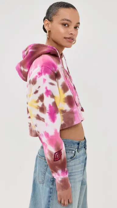 DANNIJOPRO NBA Crop Hoodie Pink Tie Dye S | Thumbnail 4