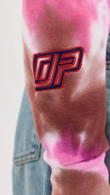DANNIJOPRO NBA Crop Hoodie Pink Tie Dye S | Thumbnail 6