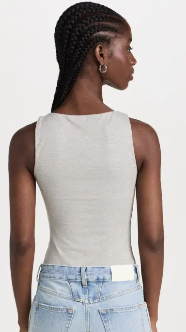 Ambitionist High Neck Tank Thong Bodysuit Grey | Thumbnail 3