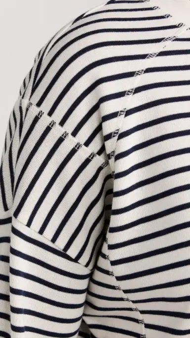 Sweaty Betty After Class Crop Sweatshirt Lily White Stripe | Thumbnail 6