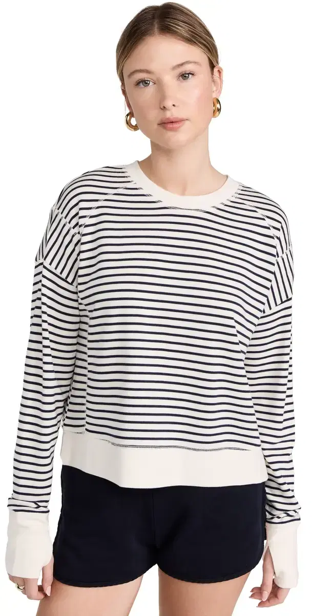 After Class Crop weatshirt Lily White tripe