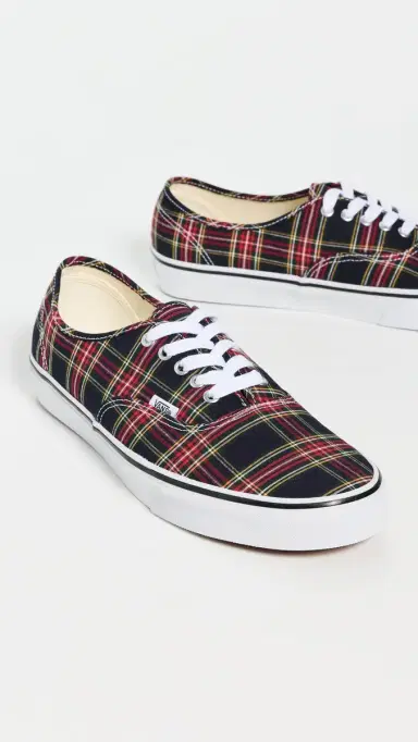 Vans Authentic Sneakers Plaid Navy | Thumbnail 4