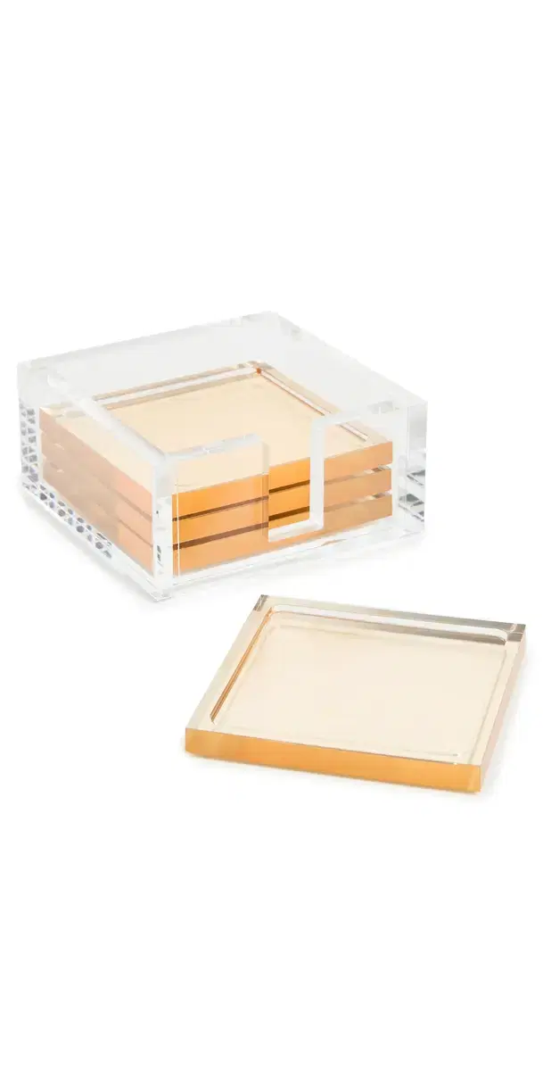 Tizo Design Acrylic Coasters Gold One Size