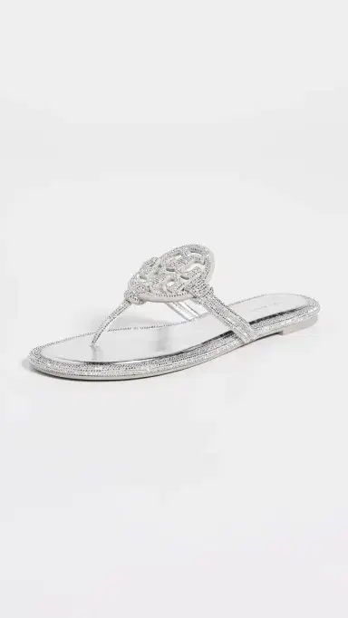 Tory Burch Miller Knotted Pave Sandals Silver 9 | Thumbnail 2 Tory Burch Miller Knotted Pave Sandals Silver 9 | Thumbnail 2