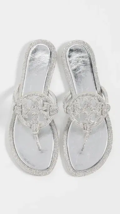 Tory Burch Miller Knotted Pave Sandals Silver 9 | Thumbnail 5 Tory Burch Miller Knotted Pave Sandals Silver 9 | Thumbnail 5