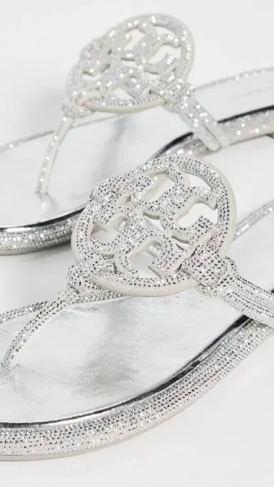 Tory Burch Miller Knotted Pave Sandals Silver 9 | Thumbnail 6 Tory Burch Miller Knotted Pave Sandals Silver 9 | Thumbnail 6