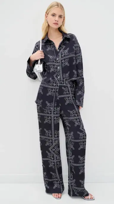 4th & Reckless Amira atin Trousers Paisley | Thumbnail 5