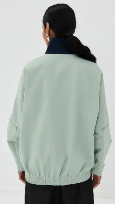 Tibi Compact Tech Knit Bomber Light Grey ulti | Thumbnail 3