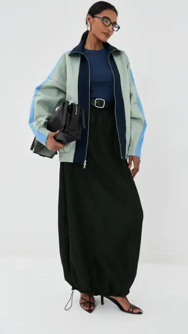Tibi Compact Tech Knit Bomber Light Grey ulti | Thumbnail 5