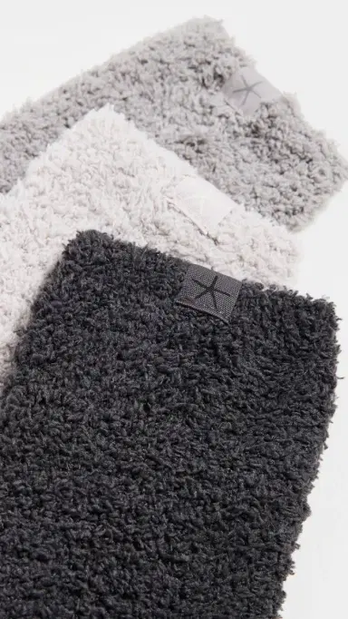 Barefoot Dreams CozyChic Socks 3 Pack Carbon Multi One Size | Thumbnail 3