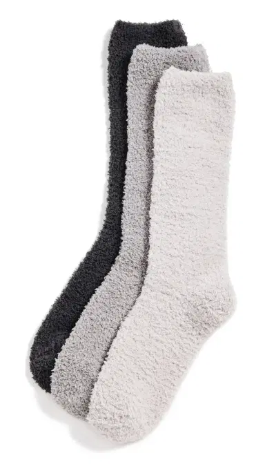Barefoot Dreams CozyChic Socks 3 Pack Carbon Multi One Size | Thumbnail 5
