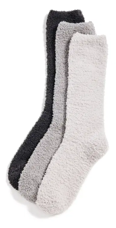 Barefoot Dreams CozyChic Socks 3 Pack Carbon Multi One Size | Thumbnail 1