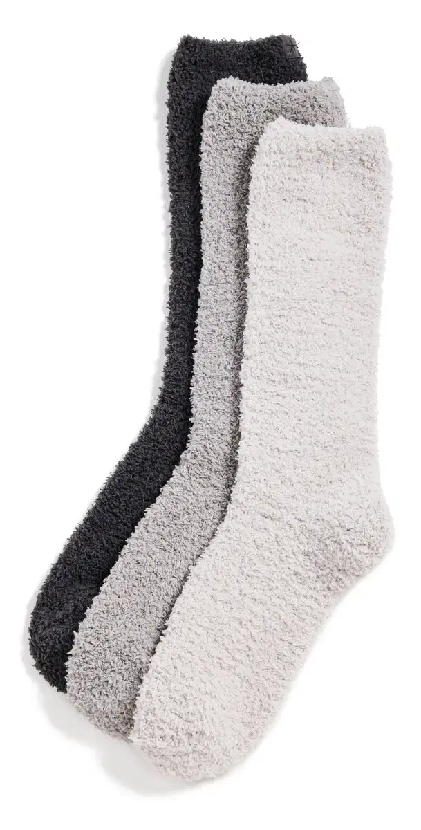Barefoot Dreams CozyChic Socks 3 Pack Carbon Multi One Size