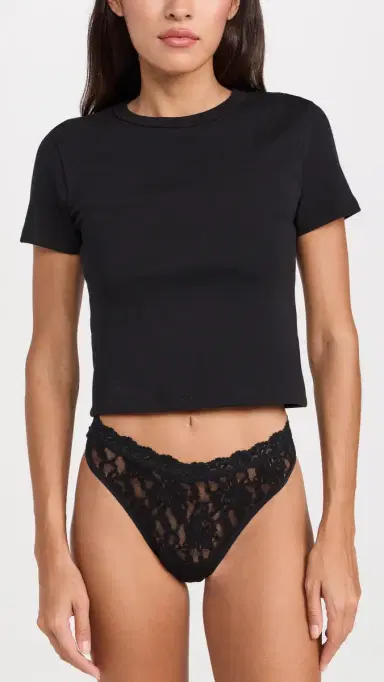 Hanky Panky ignature Lace High Cut Thong Black | Thumbnail 4