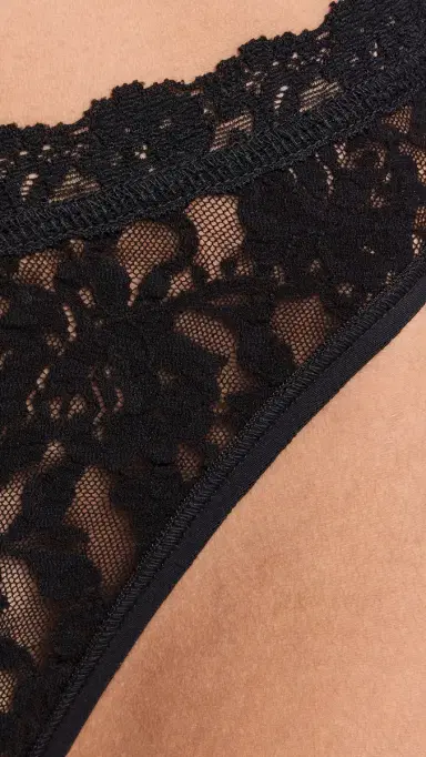 Hanky Panky ignature Lace High Cut Thong Black | Thumbnail 5
