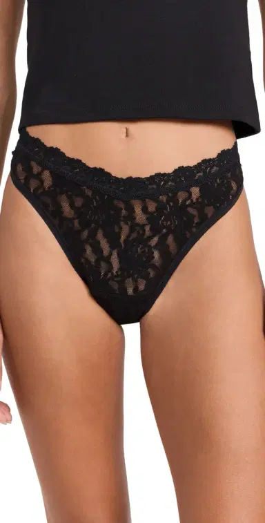 Hanky Panky ignature Lace High Cut Thong Black | Thumbnail 1