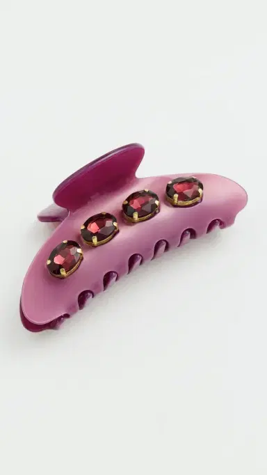 Lele Sadoughi Large Crystal Claw Clip Mauve One Size | Thumbnail 2