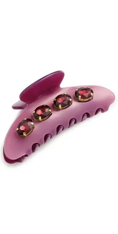 Lele Sadoughi Large Crystal Claw Clip Mauve One Size | Thumbnail 1