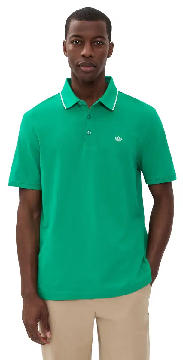 Originals Twistknit Trefoil Polo Court Green