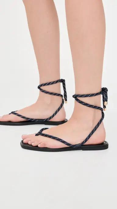 Veronica Beard Carmina Cord Sandals Eclipse/Coconut | Thumbnail 5